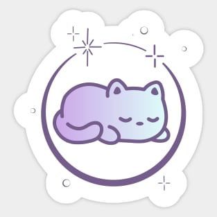 Cute Cat Kitten Kitty in Space Galaxy Sticker
